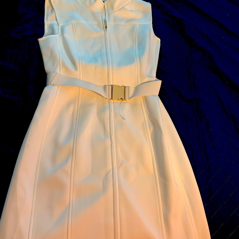 Thick White Dress w/ buckle